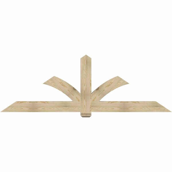 Ekena Millwork Redmond Rough Sawn Timber Gable Bracket, Douglas Fir, 96"W x 32"H x 4"D x 6"F, 8/12 Pitch GBW096X32X0406RED00RDF - main